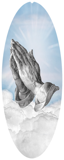 DNSA18-103-BL Praying Hands Clouds Blue